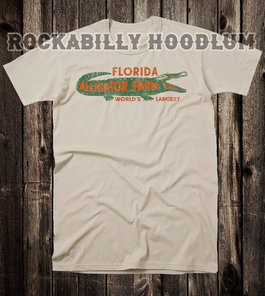 Retro Travel Tee T Shirt Vtg Tourist State Florida Gator Farm Alligator Unisex T-Shirt S