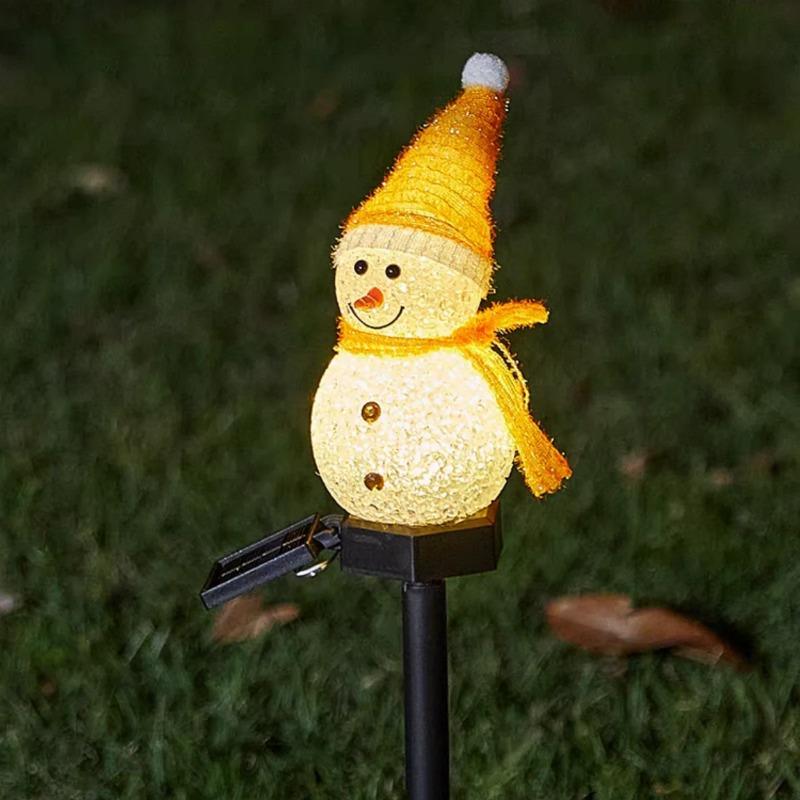 Christmas Snowman Ground Mounted Solar Outdoor Waterproof Lawn Light Courtyard Festive Atmosphere Decoration Warm Night Light