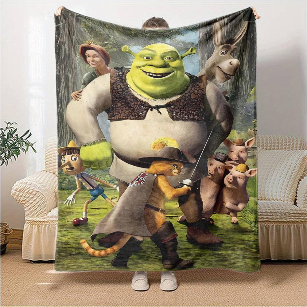 1pc Shrek1 Blanket, Gift, for Men and Women, Soft Blanket, Good for Sofa Bed Couch Travel, Lightweight Flannel Blanket