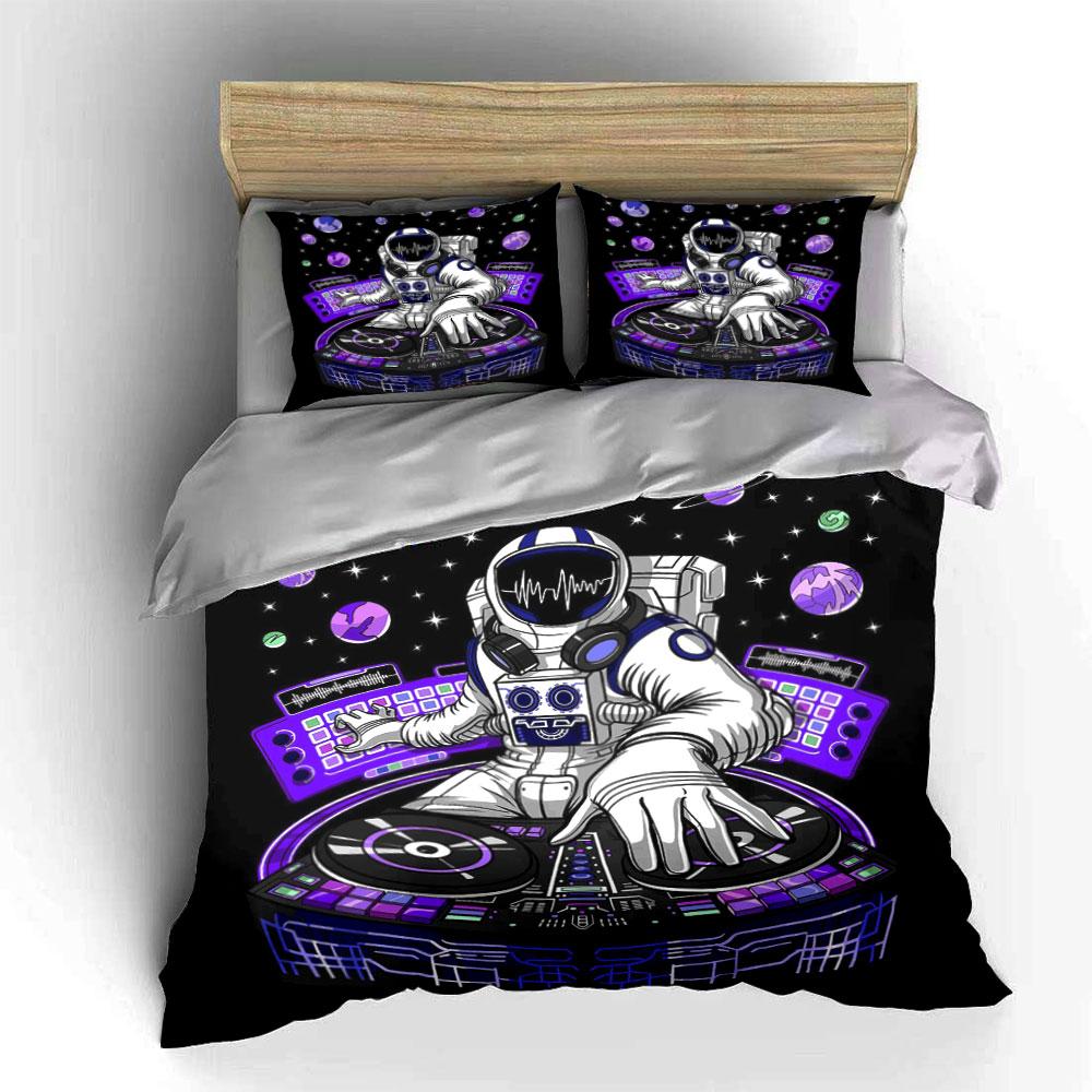 Astronaut Dj Party Set Multiple Sizes Kid'S And Adults' Bedroom Exquisite 3Pc Bedding Set, Gift