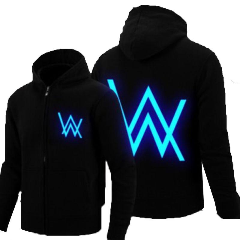 Dj Walker Alan Mens Women Luminous Hoodie Jacket Zipper Sweater Sportswear