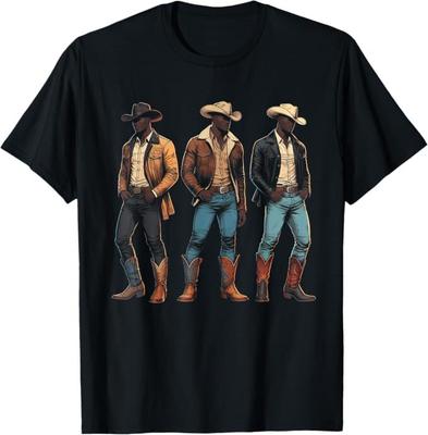 Black Cowboy Western Rodeo Melanin Black History Texas Men T-Shirt Mens Womens Tees Top