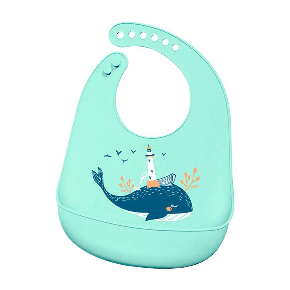 Cartoon Animal Hippopotamus Dinosaur Silicone Bib for Baby Infant Safe Waterproof Halter Feeding Burp Cloths Soft Drool Bag