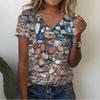 Women's casual marine animal pattern T-shirt