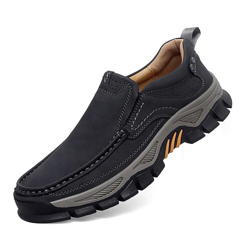 Men's Large Size Casual Leather Driving Shoes for Outdoor and Everyday Wear