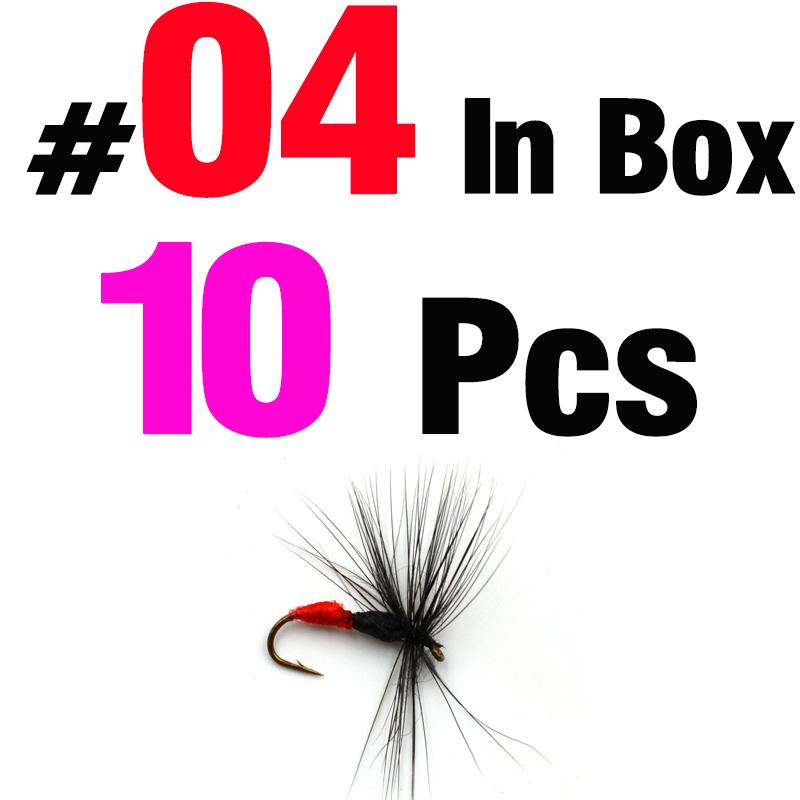 MNFT 10Pcs Various Dry Fly Fishing Lure Trout Salmon Dry Flies Fish Hook Size #6 #10 #12 Nymph Mosquito Lures Fishing Tackle
