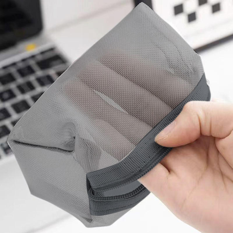 Hot Sale Large Capacity Key Bags Transparent Cosmetic Bag Square Mesh Storage Pouch Mini Zipper Coin Purse Wash