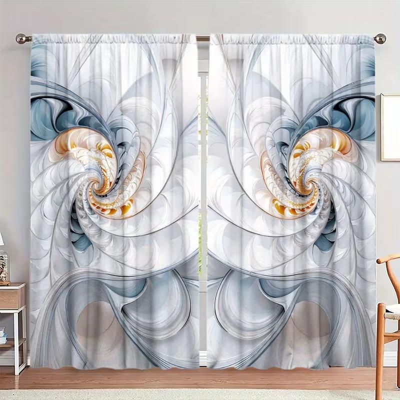 

2pc Gorgeous Peacock Curtains, Nordic Minimalist Style, Suitable for Bedrooms and Living Rooms, RodPocket Decorative Curtains 53x116CM-2PC
