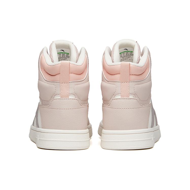 New Anta Wear Resistant Slip Resistant Cushioning High Top Skateboard Shoes Women's Pink 122138071-3