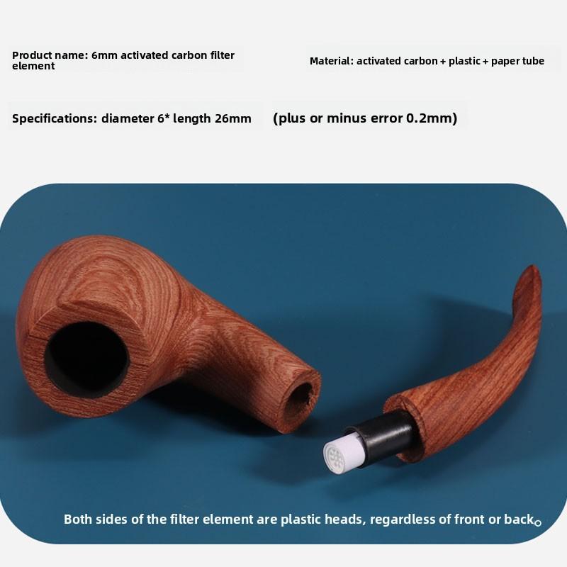 50Pcs/Bag 9mm Disposable Smoking Pipe Filters 6mm Ceramic Activated Carbon Filter Men Tabacco Pipes Accessories