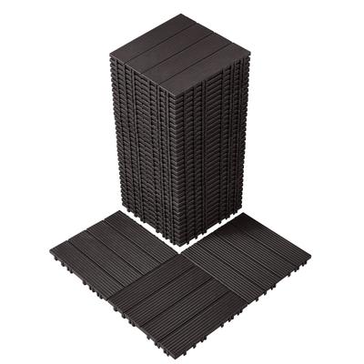 Interlocking Deck Tiles, 36 Pack,11.6"x11.6" 36 Sq. Ft Plastic Waterproof Outdoor Flooring All Weather Use