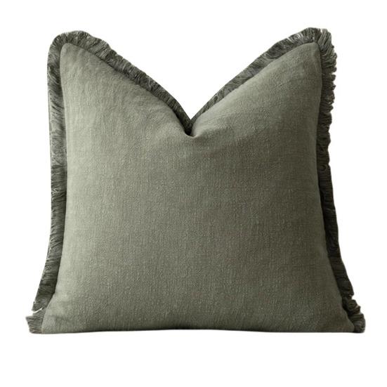 

Наволочка с короткой бахромой, квадратная, в богемном стиле, для украшения офисного дивана 45x45cm армия зеленый