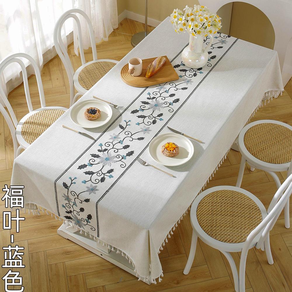 Embroidered Three-Dimensional Tablecloth Hot-Selling Table Mat Dining Table Coffee Table Tablecloth Spot Fringed Tablecloth Rectangular