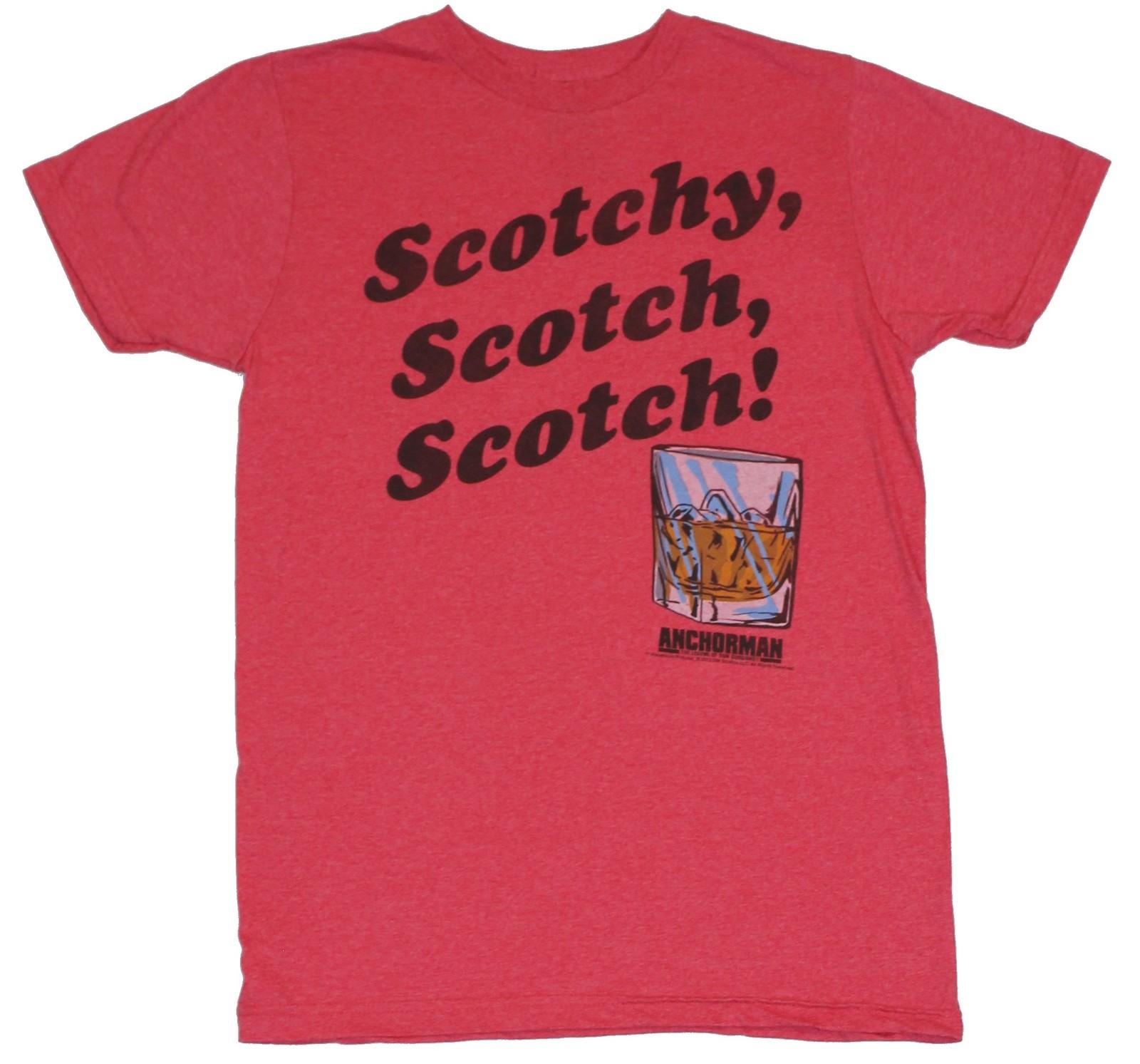 Anchorman (The Movie) Adult New T-Shirt - Scotchy, Scotch, Scotch Glass Pic L