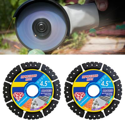 Saw Blade 115mm Stainless Steel Welded Construction Metal Saw Blade with Diamond Sand Outer Ring Precision Fit Angle Grinders Cutting Disc