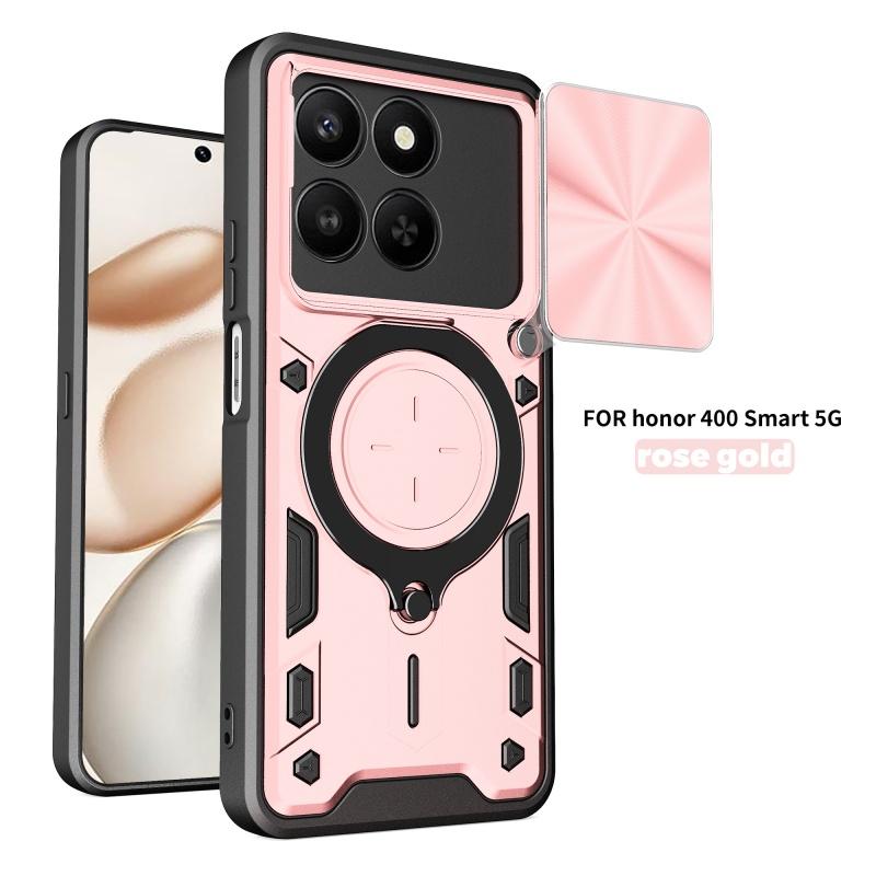 Etui For Honor 400 Smart 5G Global z osłoną obiektywu, Pancerne, Odporne na wstrząsy Etui na telefon Coque For Honor X7D 5G z uchwytem na pierścień