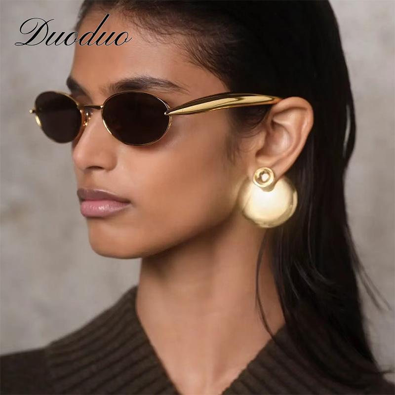 New European and American sardines metal glasses legs sunglasses fashion oval small frame sunglasses trendy sunglasses big name