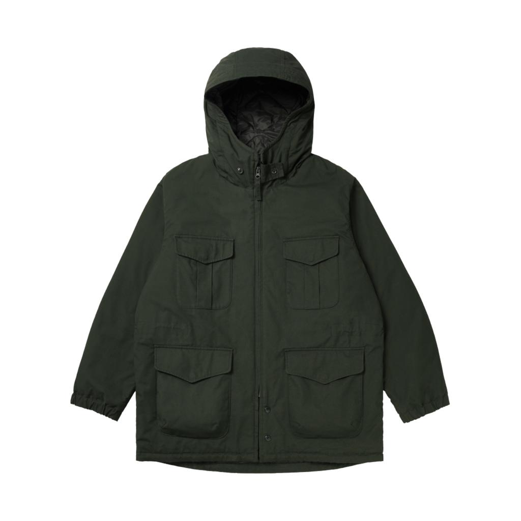 UNIQLO Engineered Garments Collaboration FW23 Classic Hoodie Zipper Design Heat-Absorbing Lined Mid-Length Hooded Coat Unisex coats Olive 467596-57