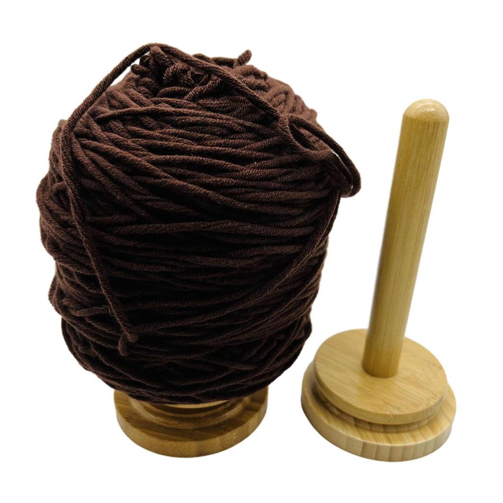 Wood Yarn Ball Holder Paper Towel Rack Vertical Rotating Weaving Tool Rack Storage Winding Roll Holder Dispenser for Crocheting