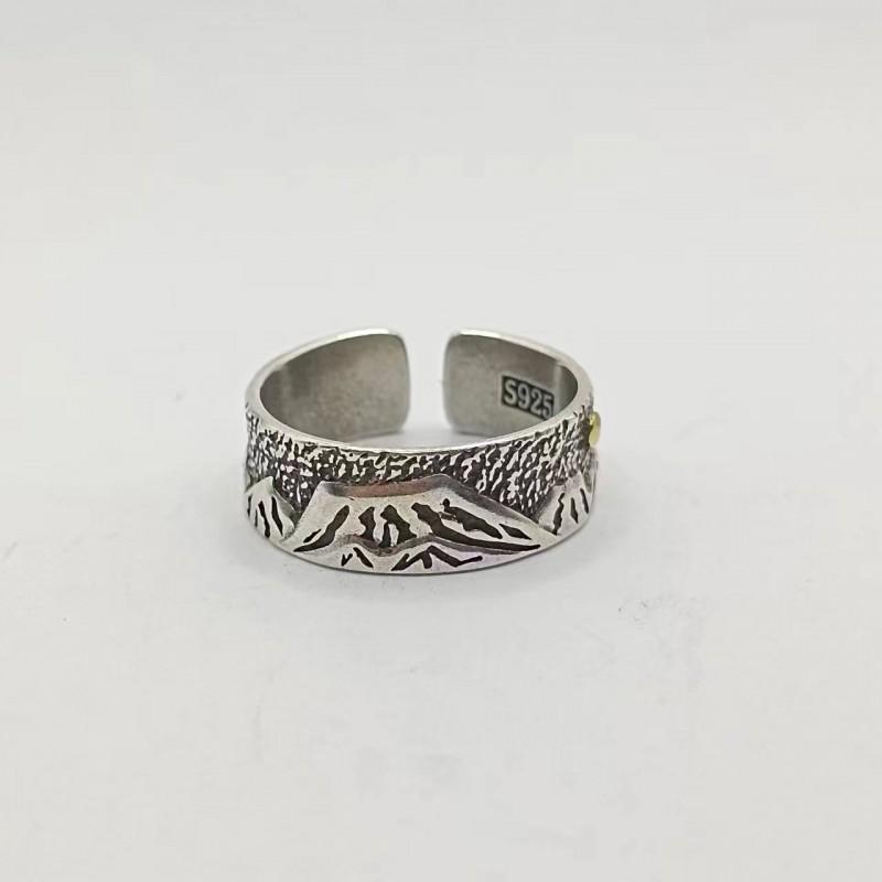 Adjustable Open Ring Set Couples Vintage Geometric Ox Design Plated Unisex Fashion Jewelry