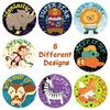 50-500Pcs English Animals Cartoon Stickers For Kids Toys Label School Teacher Reward Sticker 1Inch Pattern Motivational Sticker