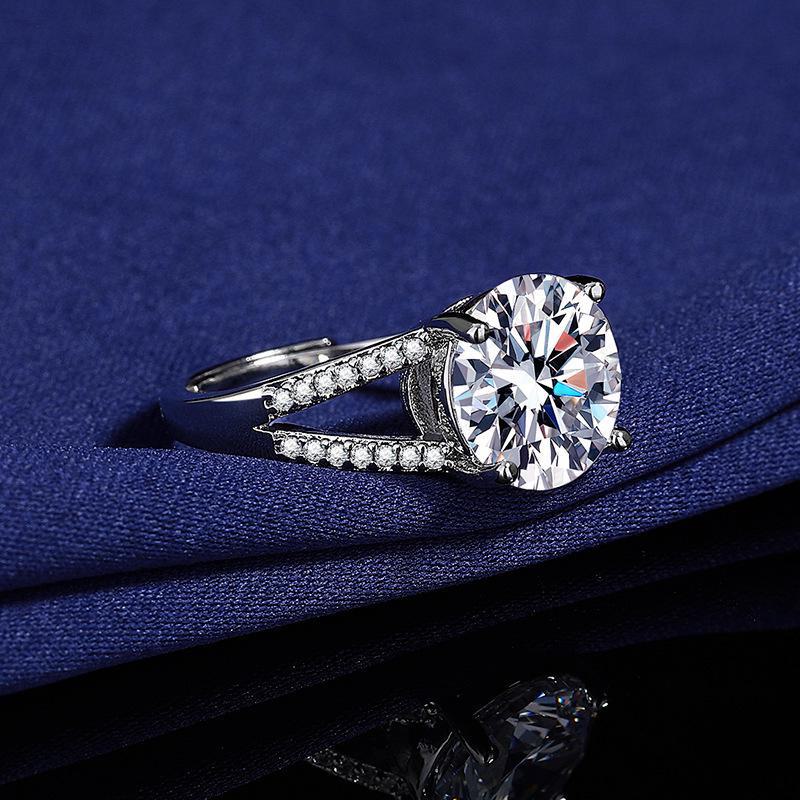 5-Carat Scepter Queen Diamond Imitation Moissanite Open Ring for Women – Live Broadcast Exclusive