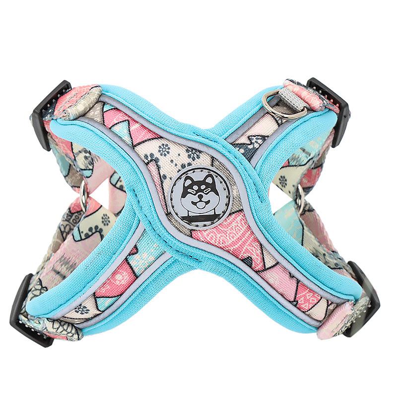 Luxury Pet Vest Harnesses for Small Medium Dogs Adjustable Mesh Puppy Dog Harness and Leash Set Shiba Inu Leads mascotas Chain