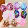 1pc Laser Sequins Bow Hair Clips Girls Children Headdress Bangs Side Duckbill Clip Sweet Cute Hair Styling Accessories Hairbands