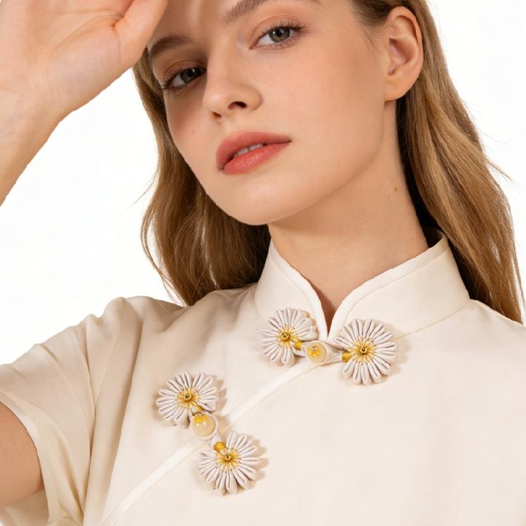 Squisito Bottone Nodo Orientale Fatto a Mano Bottoni da Cucito in Tessuto Chiusure Per Cheongsam Abiti da Sposa Cucito Artigianato