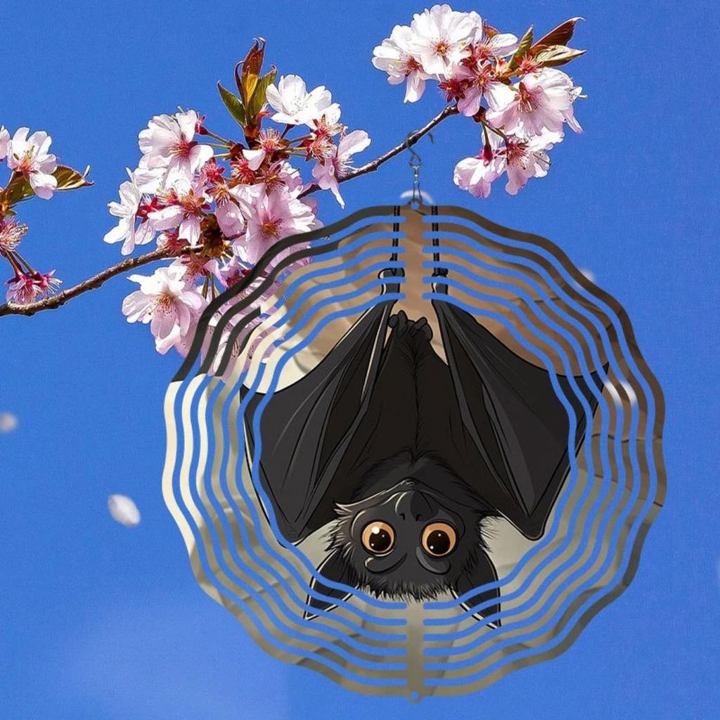 Clopoțel de Vânt Rotativ Metalic Model Liliac Inversat Spirală Suspendată Decor de Grădină Artă Meșteșug Moară de Vânt Rotativ în Două Sensuri Exterior