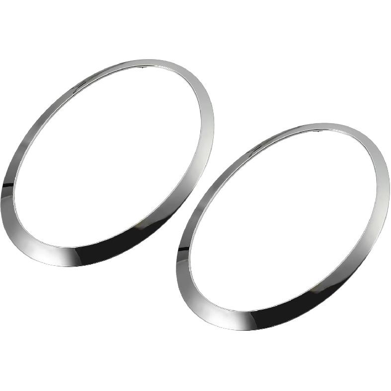 

1 Pair Headlight Trim Ring Compatible for BMW Mini F55 F56 F57 2014-2021, Durable Plastic Black Front Left Right Side Head Lamp Ring Bezel Silver Tone