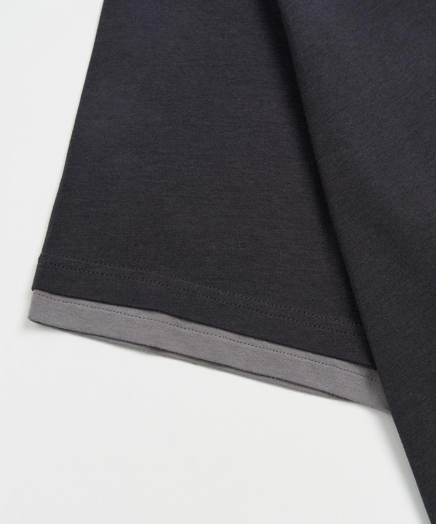 TOFFEE Two-Tone Layered T-Shirt (Navy)