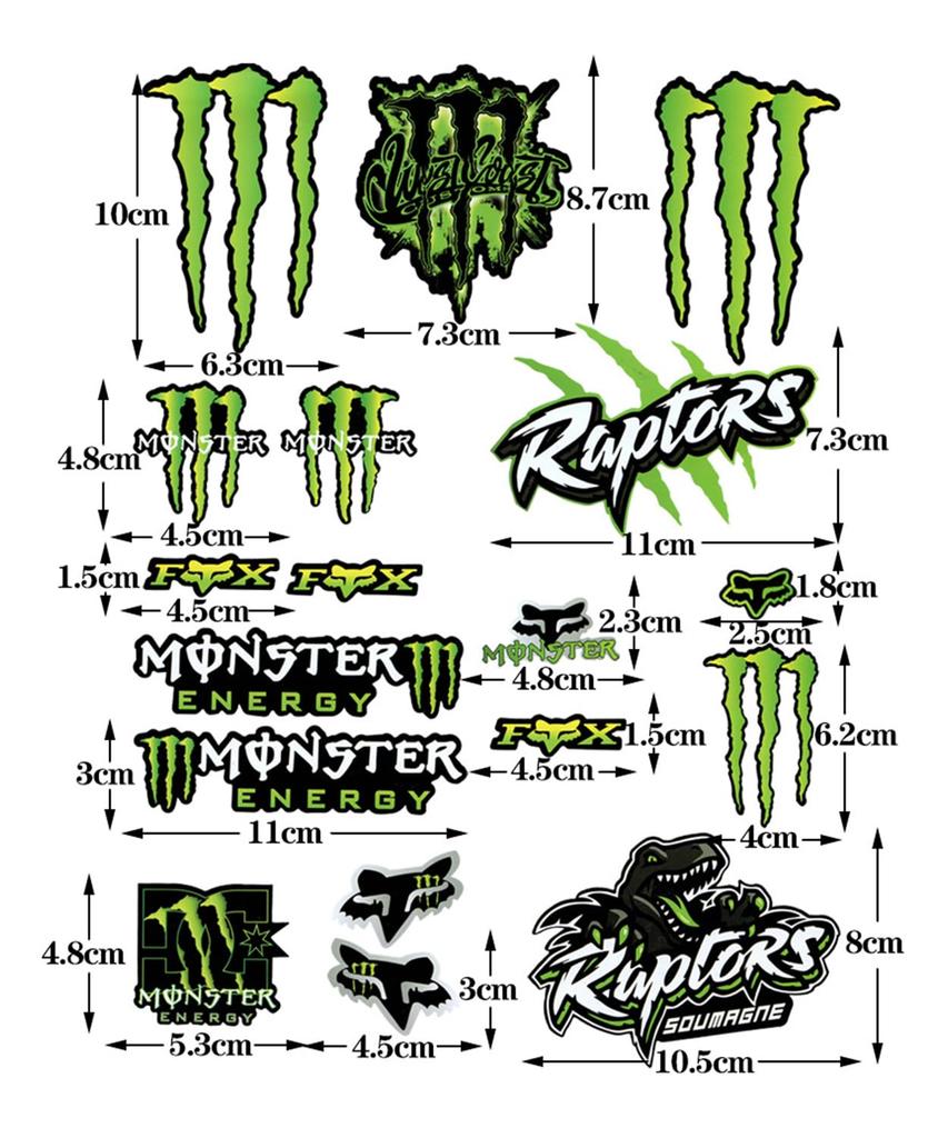 Vitalux Set of 4 Racing Logo Stickers for and Waterproof and Universal Sponsor Stickers for Drink Brands and Race Teams Cars, Motorcycles, Scooters,