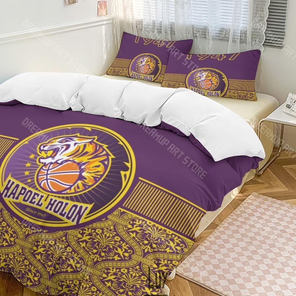 3D-Druck Hapoel Holon Basketball Bettwäscheset Twin Queen King Full Size Bettdeckenbezug Kissenbezug Bett Jungen Mädchen Erwachsene Heimtextilien