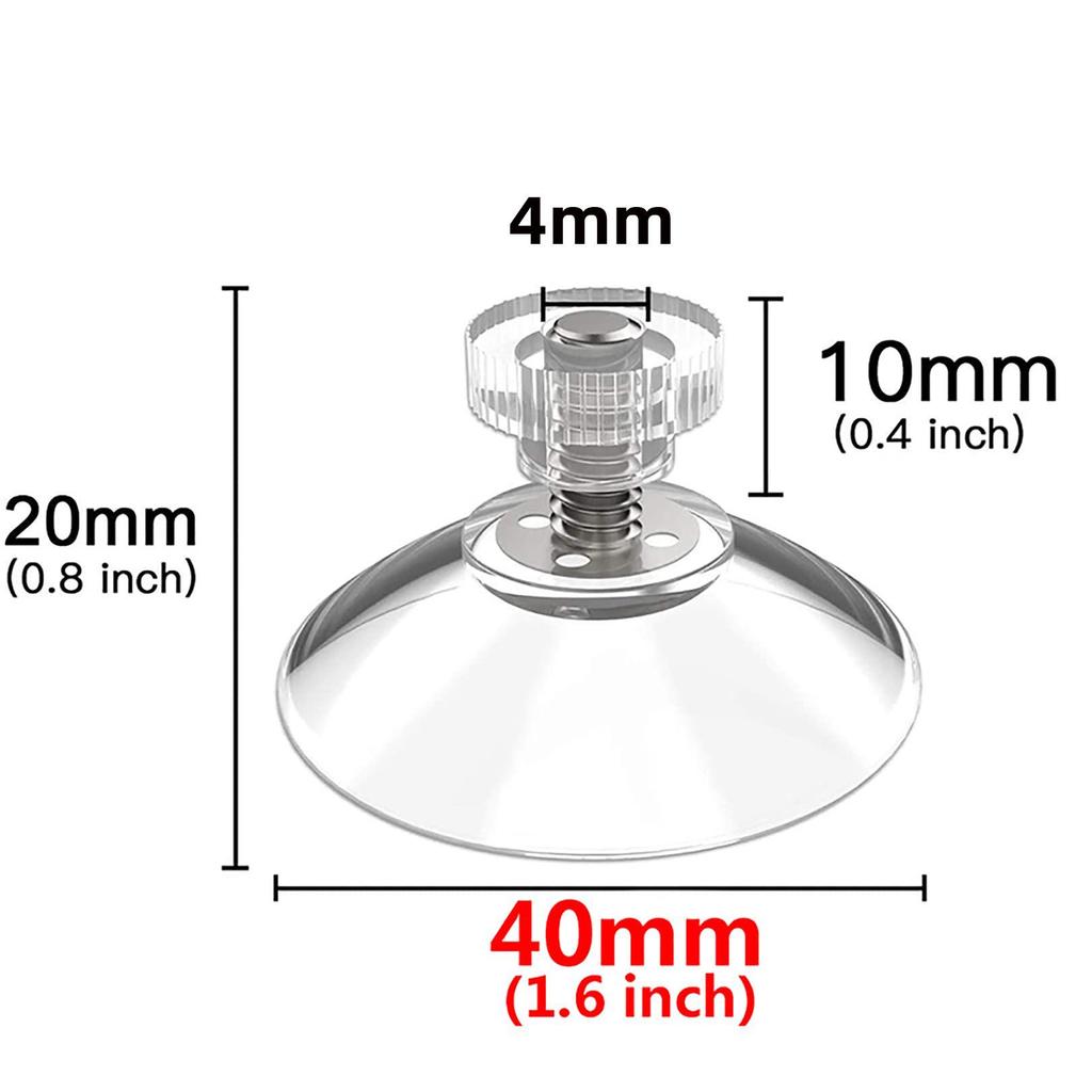 Umweltfreundliche transparente PVC-Glas-Saugnapf mit M4/M6/M8-Gewindestange und rutschfestem Fußpolster