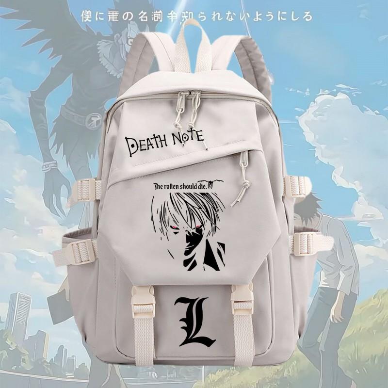 Anime Notebook L Light Yagami Cosplay School Backpack Teens Unisex Large Capacity Nylon Daily Use