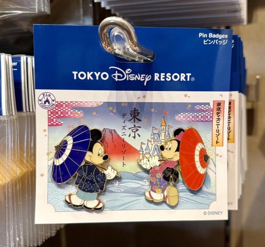 Tokyo Disney Resort Mickey Minnie Kimono Pin Badge Set Collectible Japan