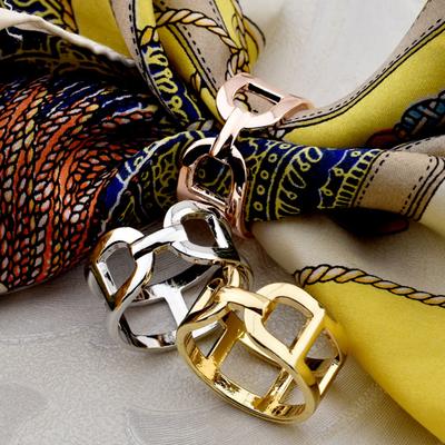Anillo para Bufanda Hueco Moda Femenina Anillo Deslizante para Bufanda Anillo Simple para Bufanda de Seda para Camisas Pañuelos Chalecos Camisetas