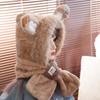 Winter Winter Beanie Thickened Bib Scarf Hat Leisure Rabbit Plush Scarf  Winter/Autumn