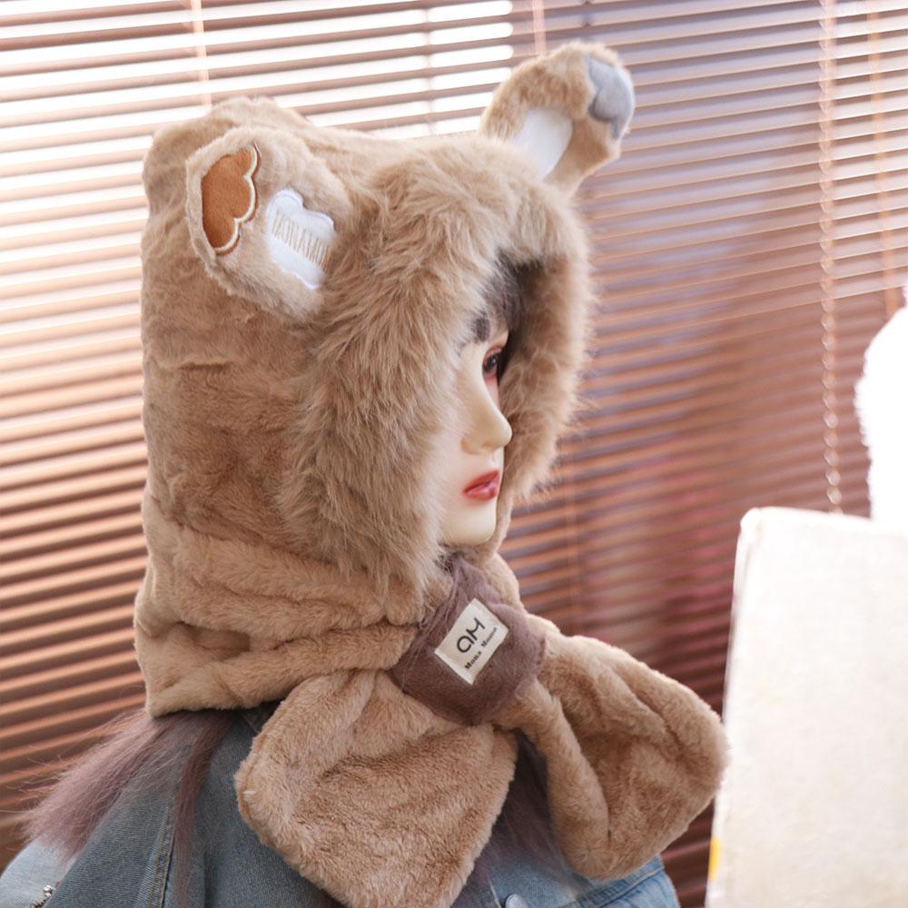 Winter Winter Beanie Thickened Bib Scarf Hat Leisure Rabbit Plush Scarf Winter/Autumn