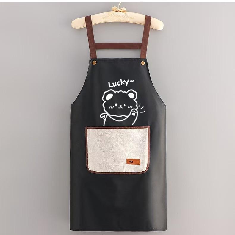 Long Cartoon Waterproof Sleeve Apron Kitchen Oil Resistant Cooking Thickened
