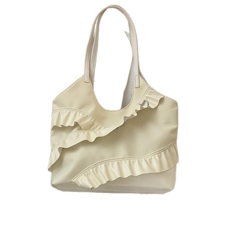 Korean Large-capacity Underarm Bag Women's 2025 New Simple Cake Skirt Lace Tote Bag Fashionable Shoulder Bag