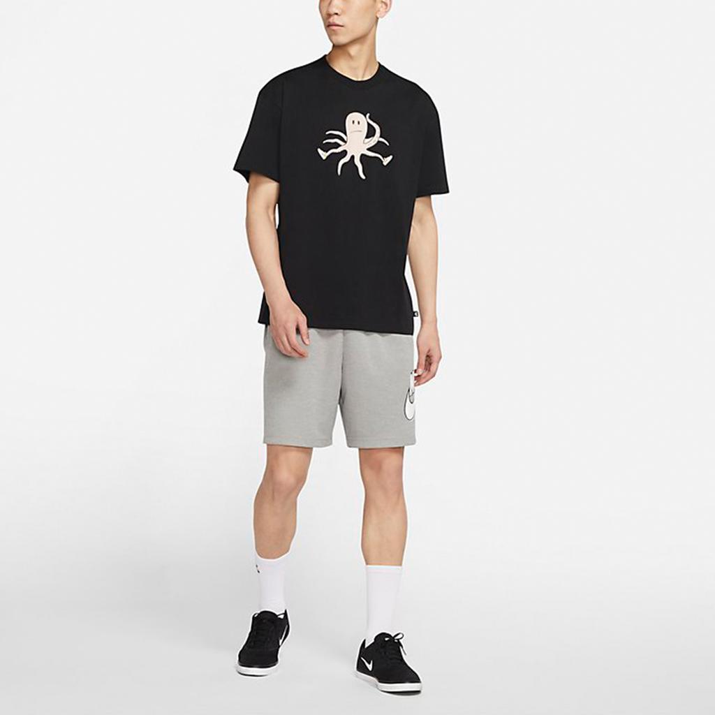 Nike SB Octopus Print Sportliches Rundhals-Kurzarm-T-Shirt Herren Tops Schwarz DJ1227-010