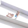 Blue Water Drop Shaped Zircon Rose Gold Clip Earrings