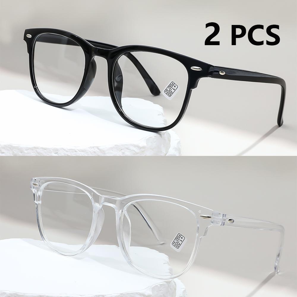 2 PCS Fashion Reading Glasses For Women Men Classics Blue Light Blocking Glasses