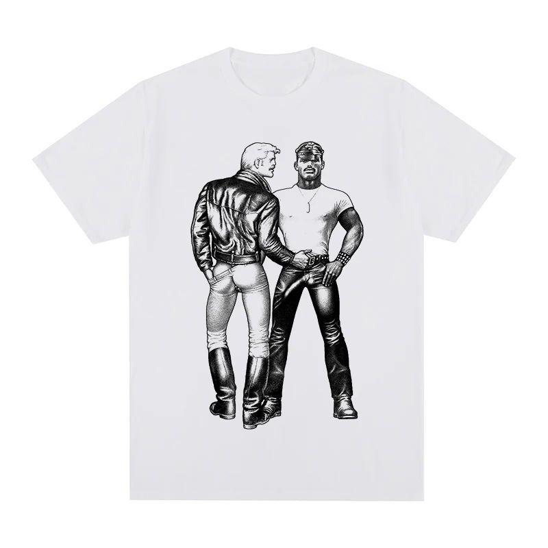 Pure Cotton Black Punk-style Figure Line Printed Summer Cotton T-shirt, A Couple's Matching Top