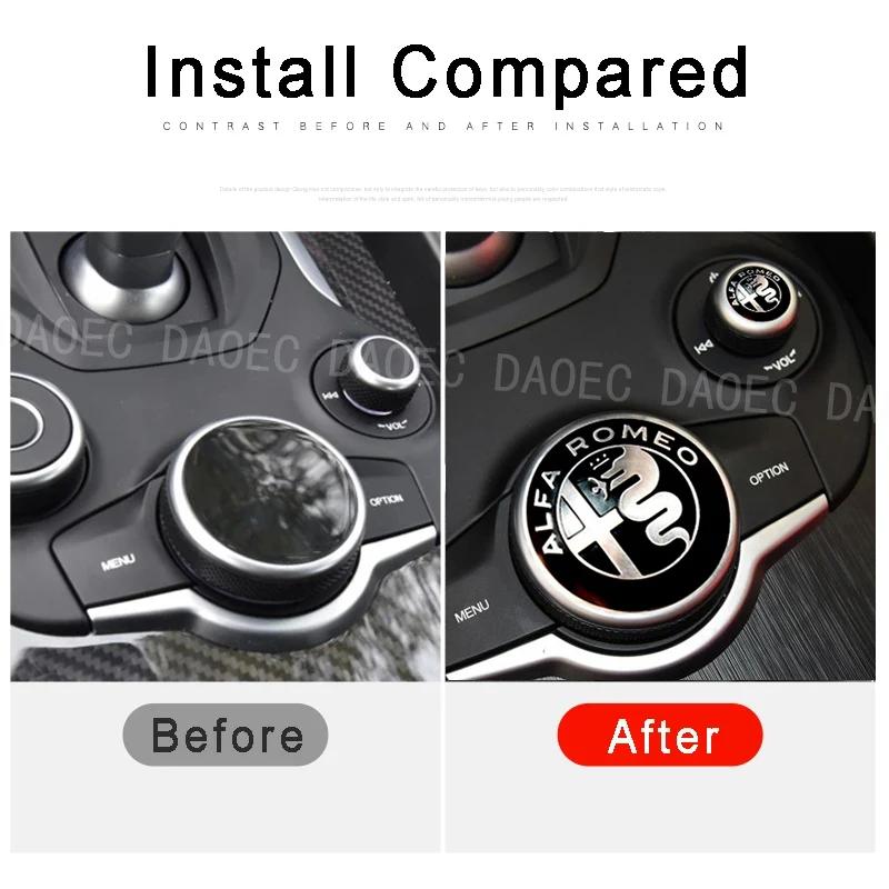 Alfa Romeo Giulia Stelvio car multimedia center control knob decorative sticker switch knob decorative accessories