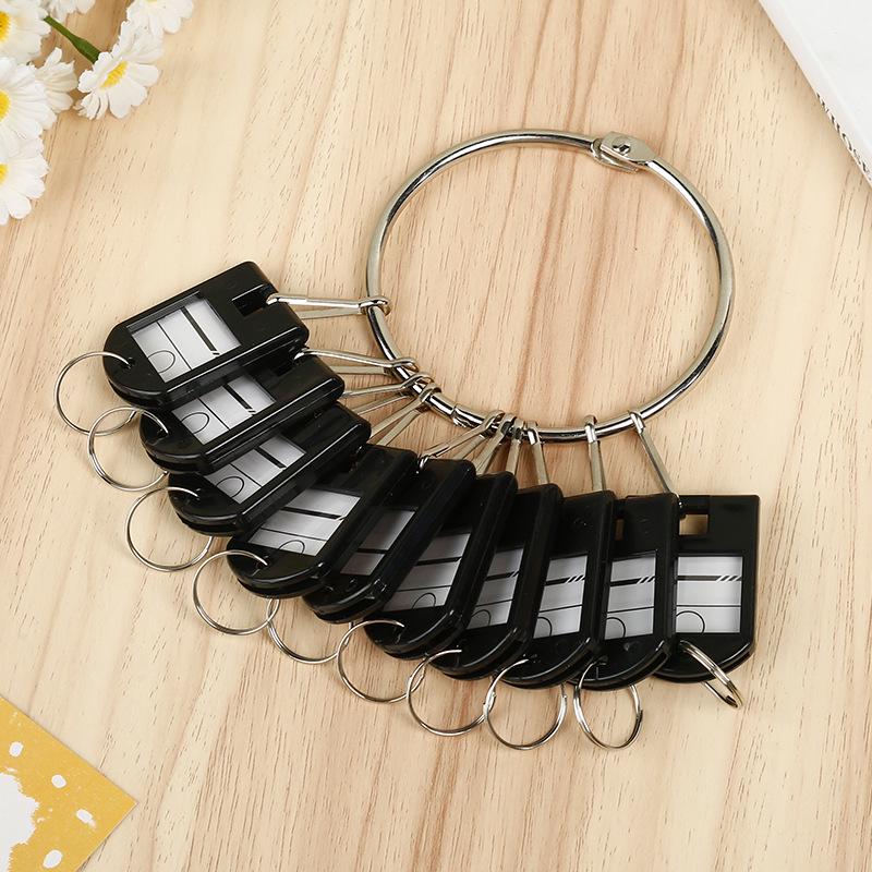 Metal Keychain with Key Ring, Creative Key Board, Anti-Loss Marker and Buckle.