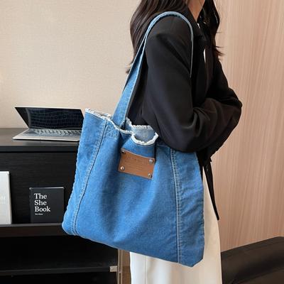 Denim Damen Umhängetasche große Kapazität Einzel-Umhängetasche lässige Mode-Taschen Studenten Neu