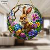 2D Flat Easter Flat Rabbit Acrylic Sign, Hand-painted Egg Catcher Design, Suitable for Wall Decoration, Porch, Room, Villa, Accents Home, Hallway, or
